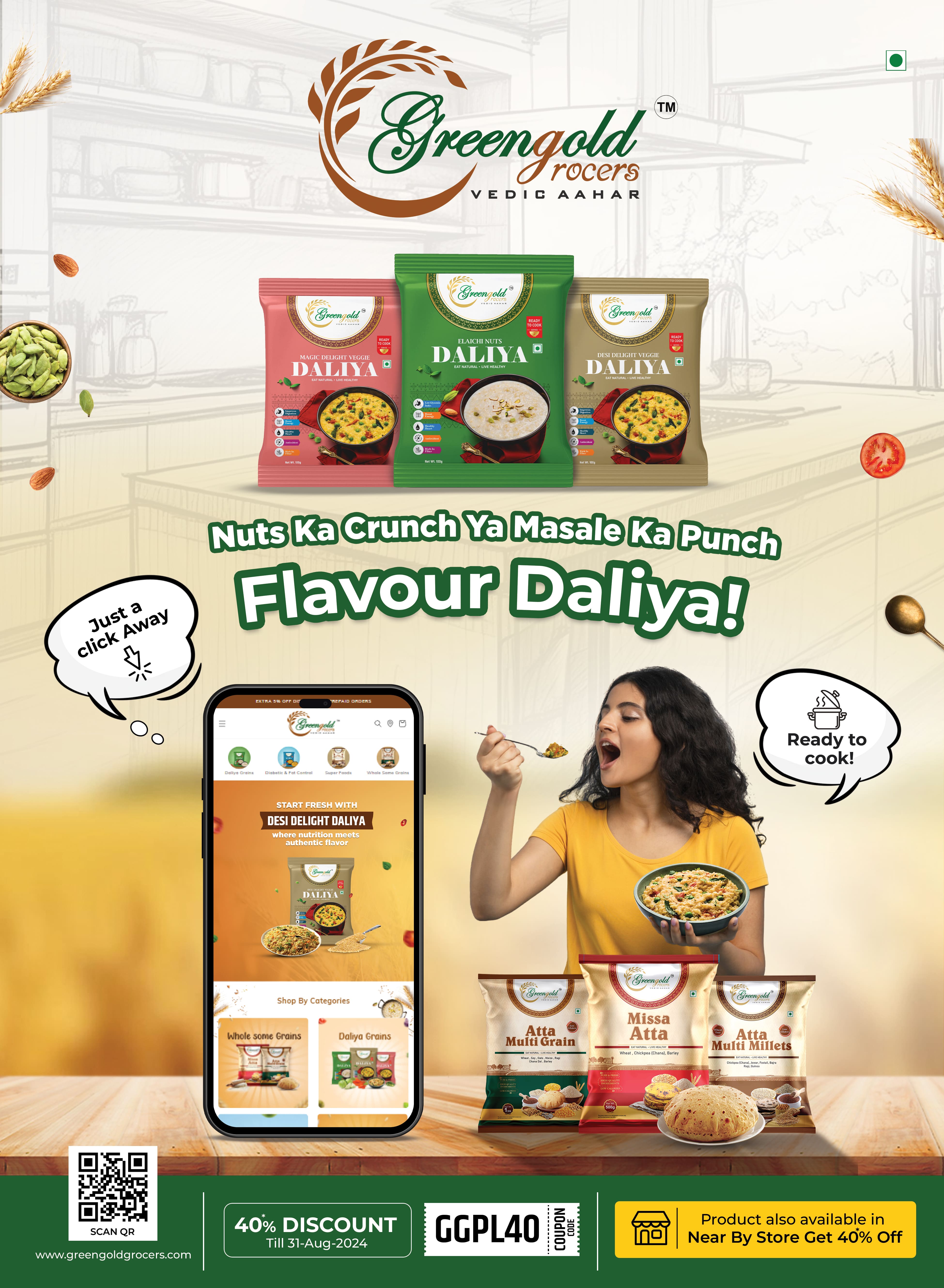 Greengold grocers Flavour Daliya